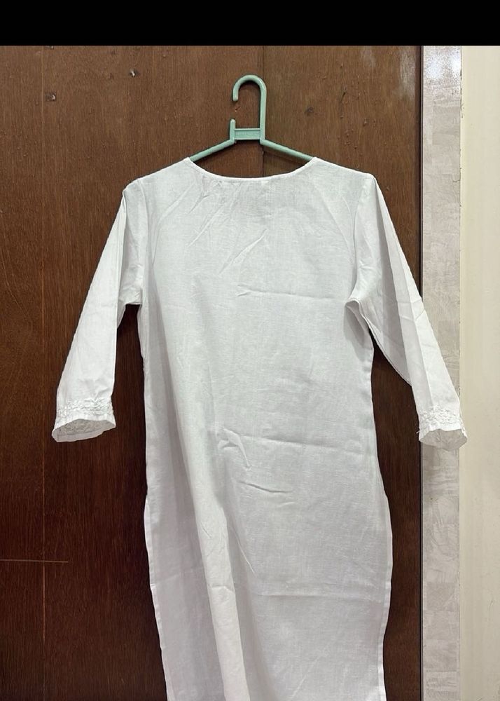 Elegant White Cotton Kurta