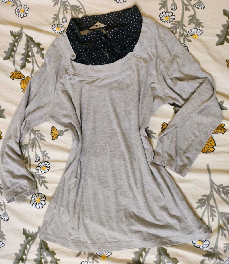 MAX TOP WITH FAKE COLLAR EFFECT