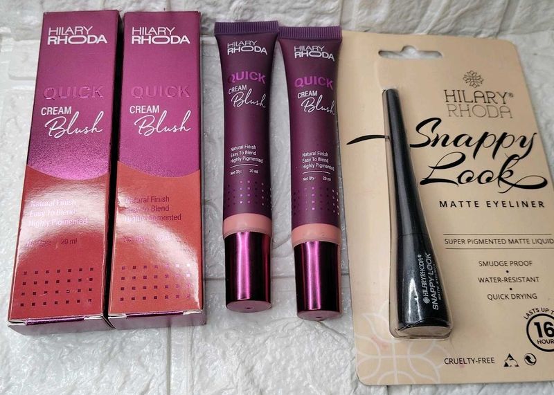 Combo Of Hilary Rhoda Cream Blushes &amp; Eyeliner🌷