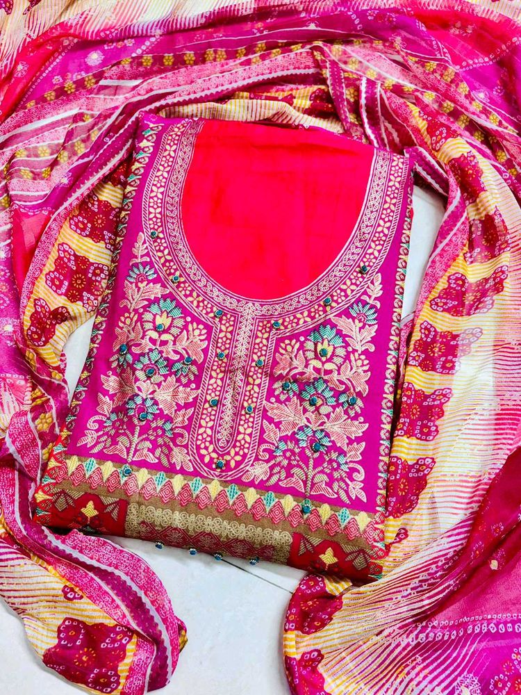 Pink Embroidered Salwar Kameez