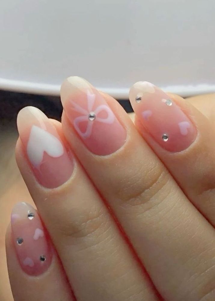 Cute Heart &amp; Bow Nail Decals