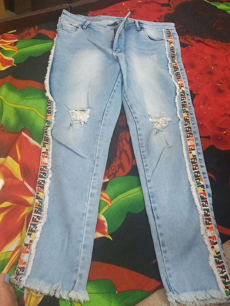 Ethnic Denim Skinny Jeans
