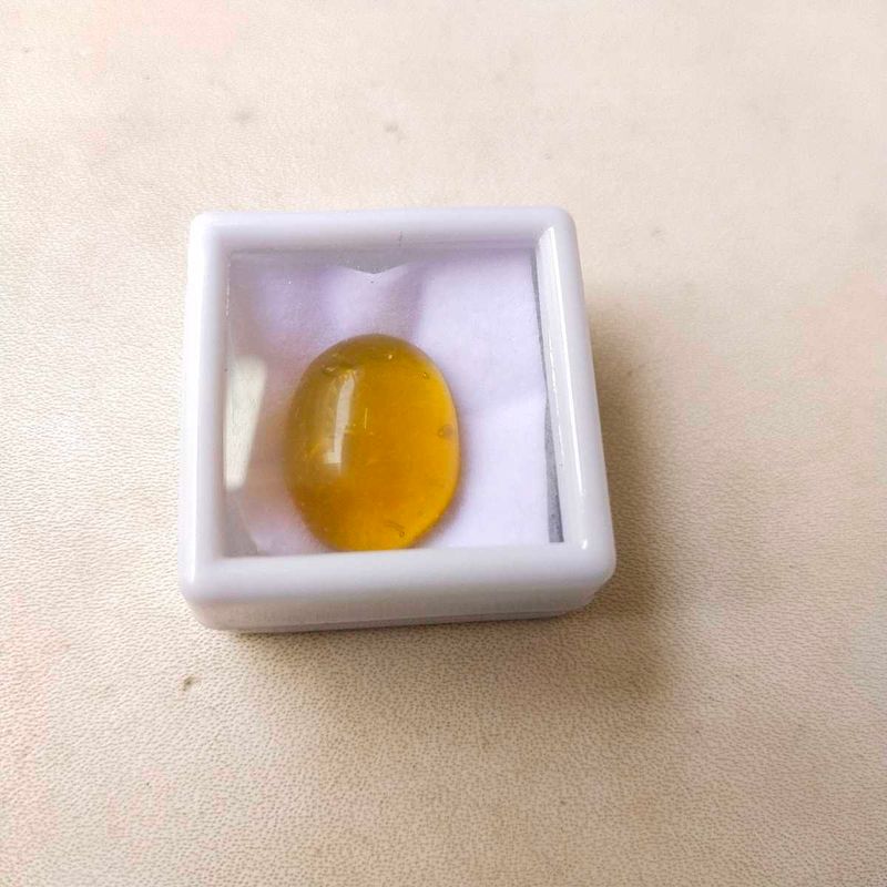 11.85 CTS Yellow hakik Gemstone/पीला हकीक