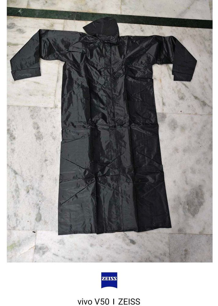 Black Reusable Rainwear Raincoat Mansoon