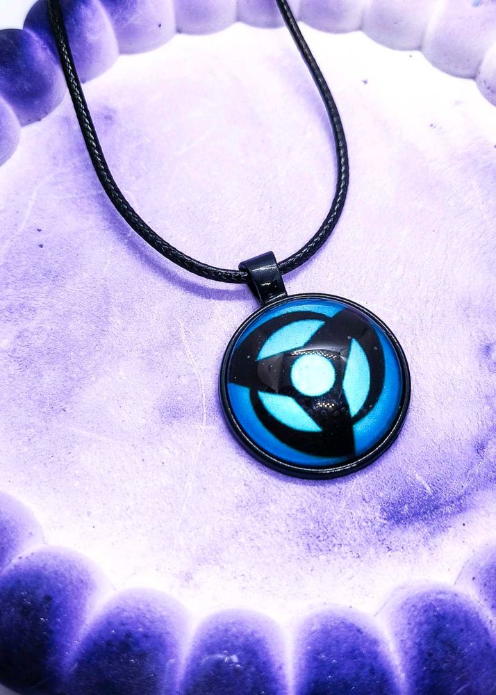 Blue Sharingan Necklace &amp; Phone Charm Set