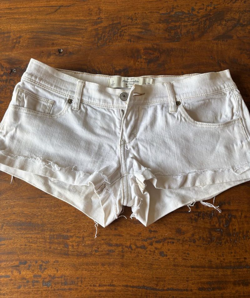 Abercrombie White Denim Shorts