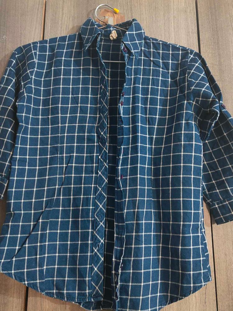 Blue Checked Casual Shirt