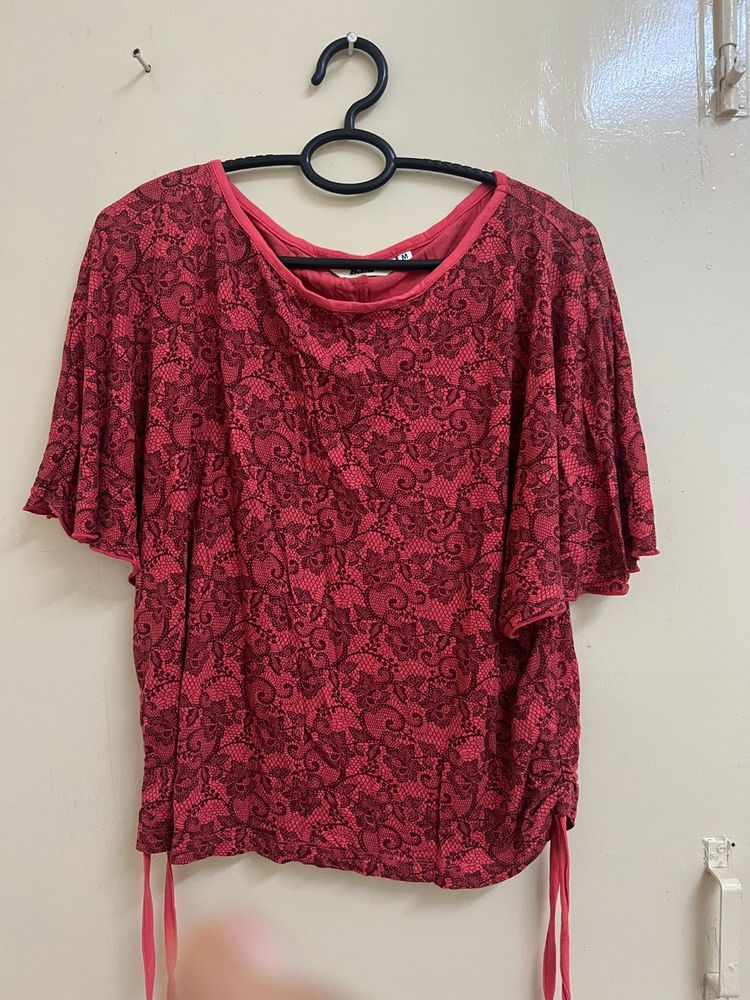 Red Floral Top