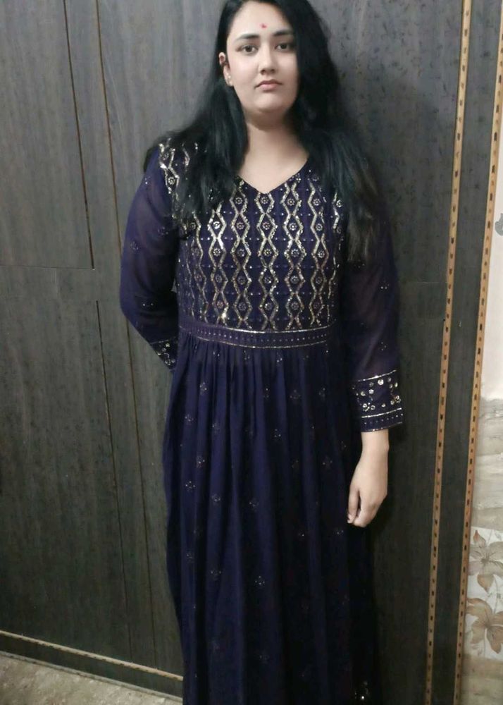 Purple Palazo Suit Set With Heavy Duppata