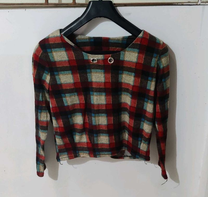 Plaid Long Sleeve Top