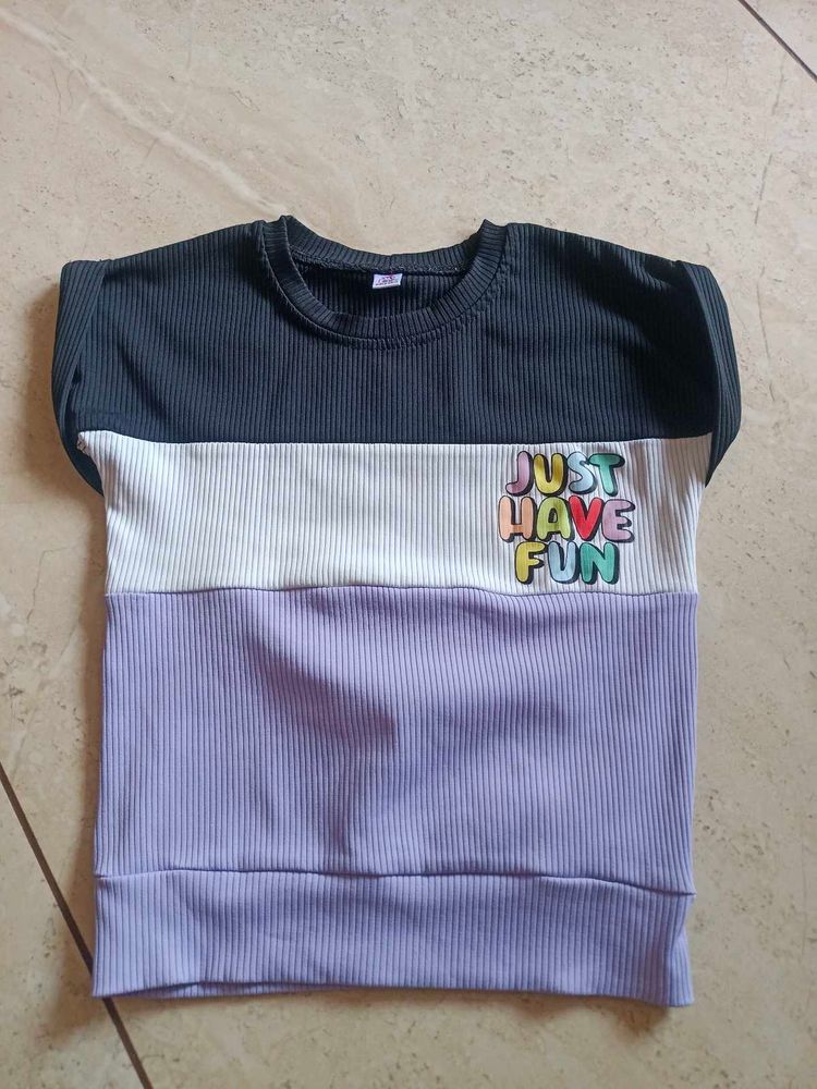 Color Block Ribbed Top