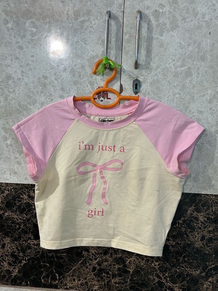 Just A Girl Cropped Tee