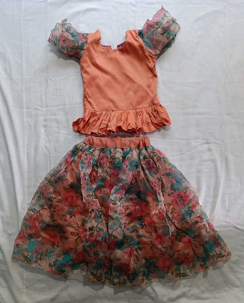 Floral Chiffon Skirt Set