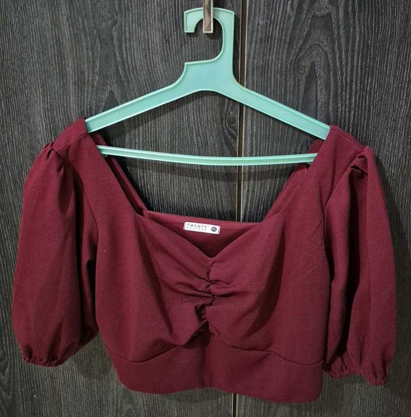 Burgundy Crop Top