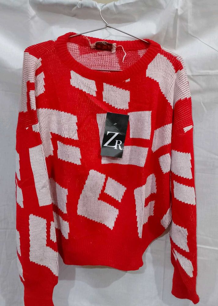 Red Patterned Sweater