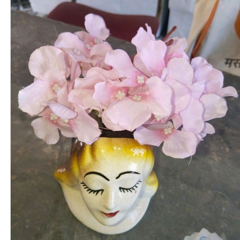 3 Piece Girl Face Ceremic Planter