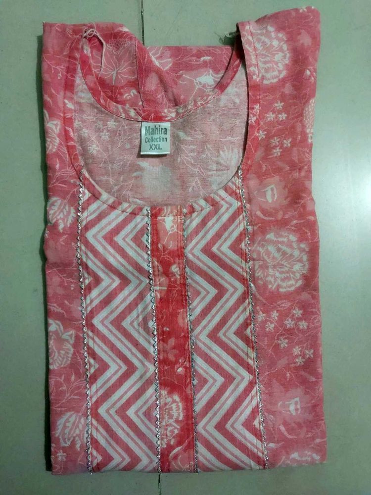 Pink / yellow Floral Print Kurta