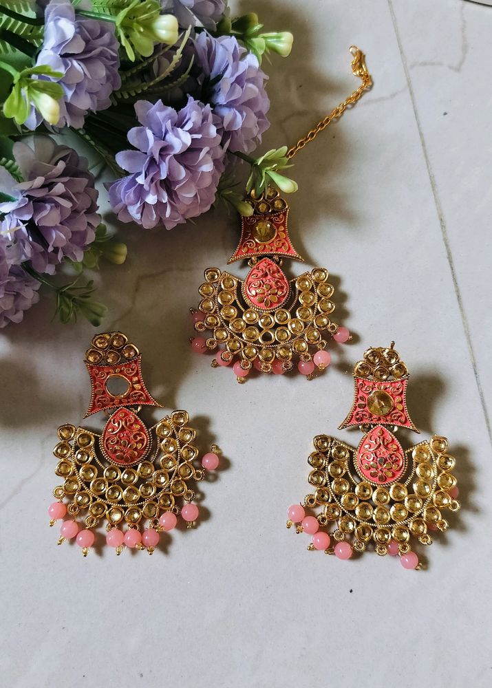 Earrings And Mang Tikka Set