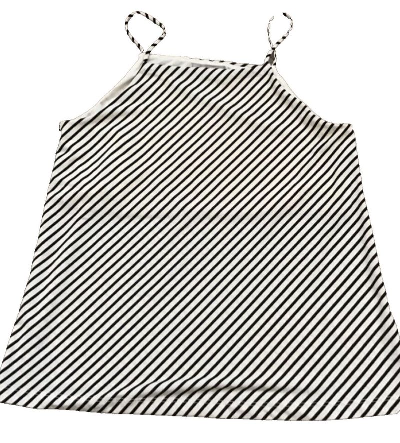 H&amp;M Black/cream stripe spaghetti strap top