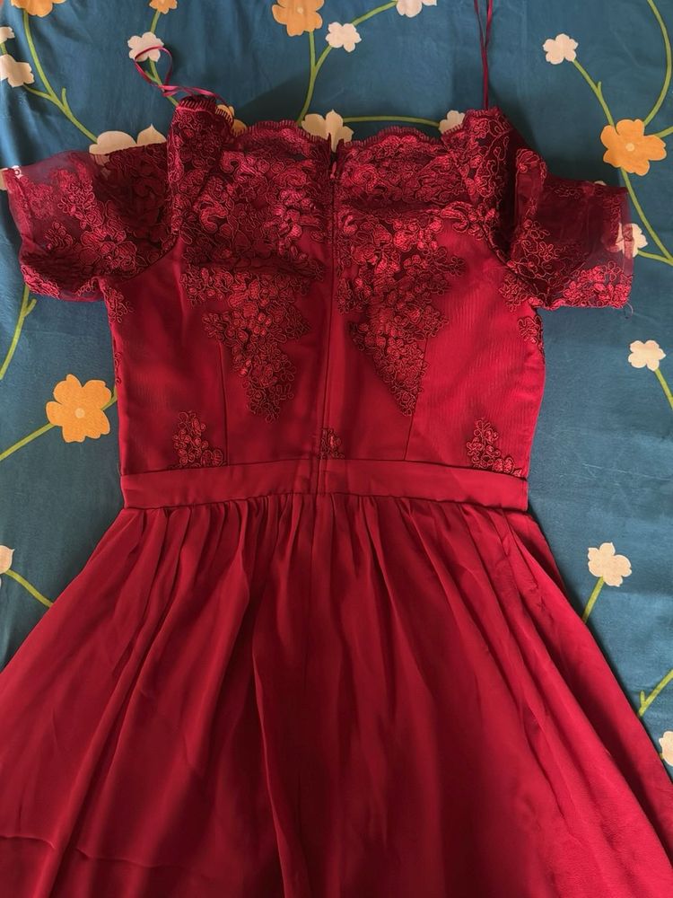 Limited Offer And availability Burgundy Lace Dress