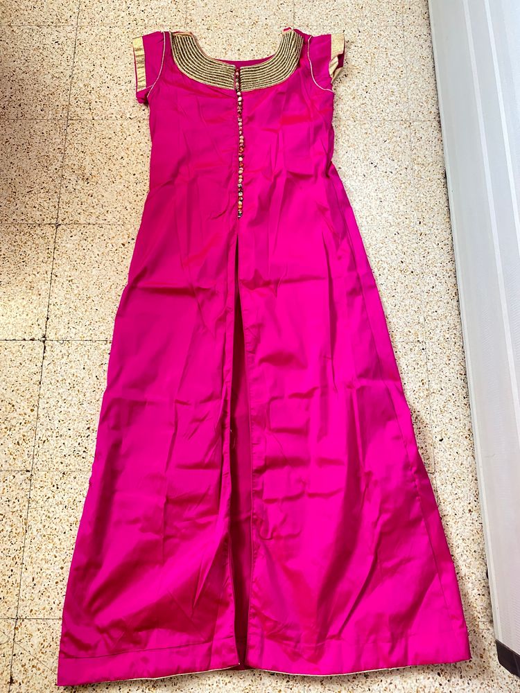Women’s Pink Indo Western Kurta Skirt Dupatta Set