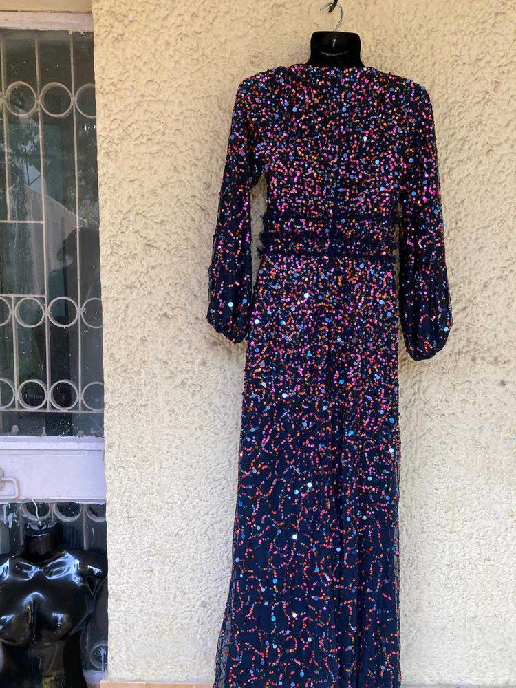 Sparkling Purple Sequin Maxi Dress