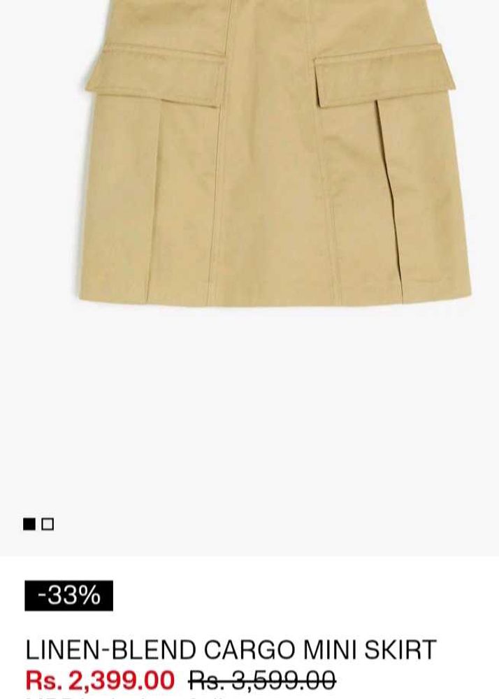 H&amp;m Linen-Blend Cargo Skirt