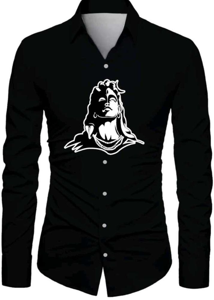 Mahadev Black Printed Shirt febric