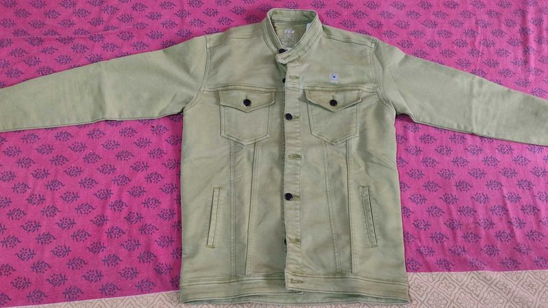 Stylish Green Denim Jacket