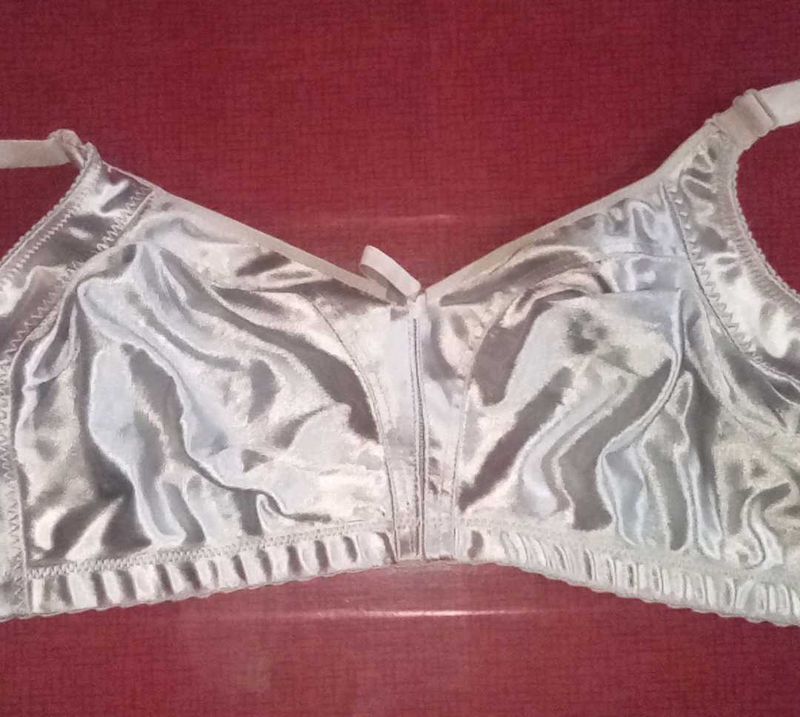 Hot White Satin Bra