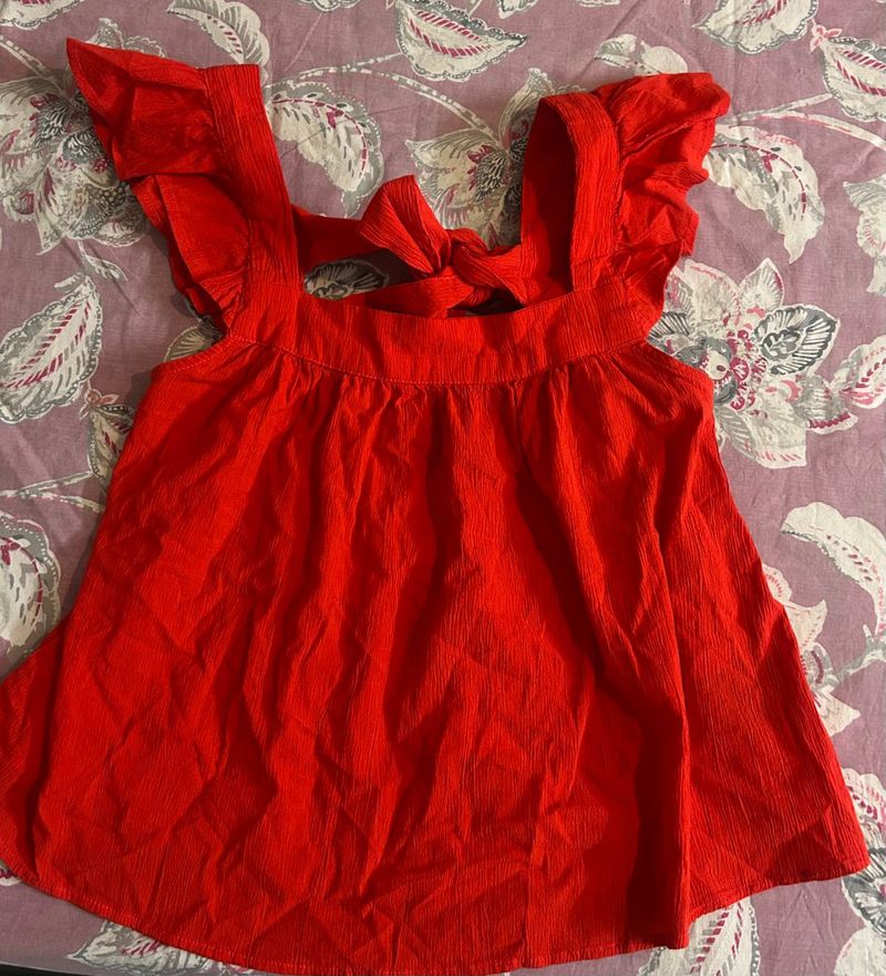 Red tie-back flowy top | NEW with tag