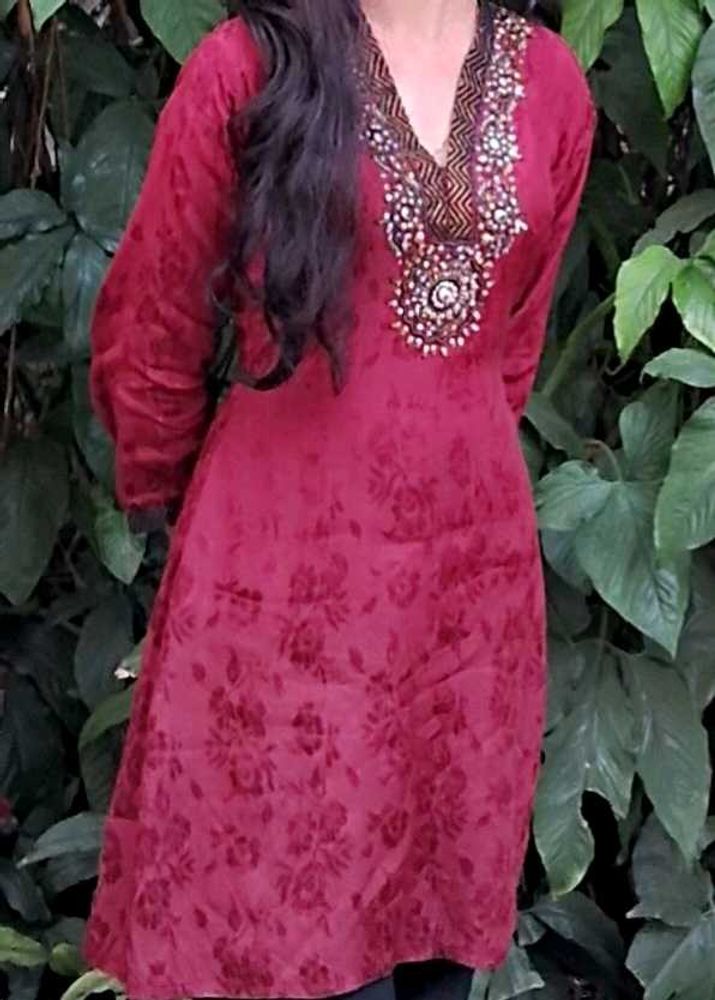 Maroon Short Kurti
