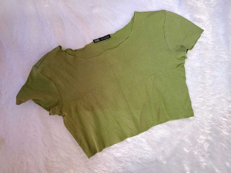 Green Zara Basic Tee