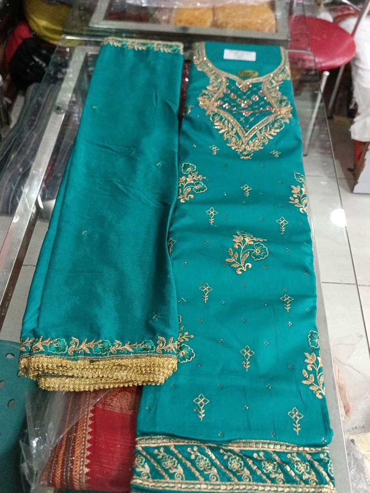 Teal Embroidered Salwar Kameez Suit