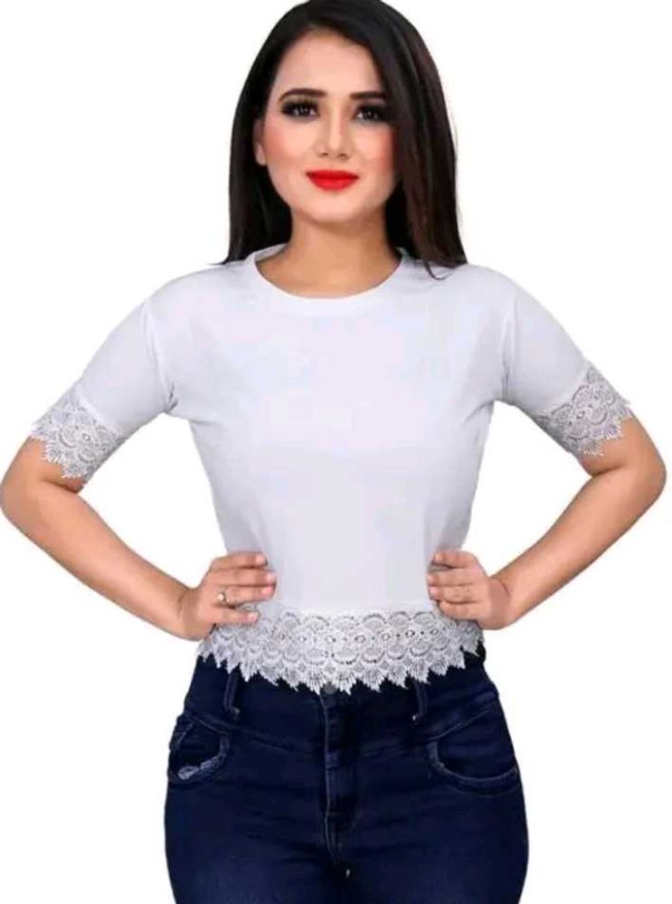 White Lace Trim Top