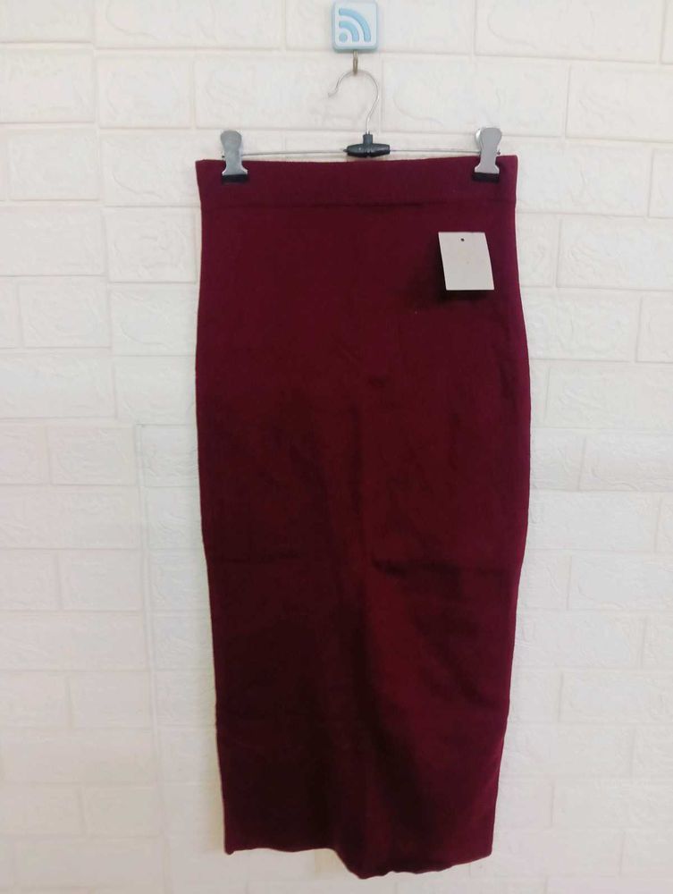 Burgundy Pencil Skirt