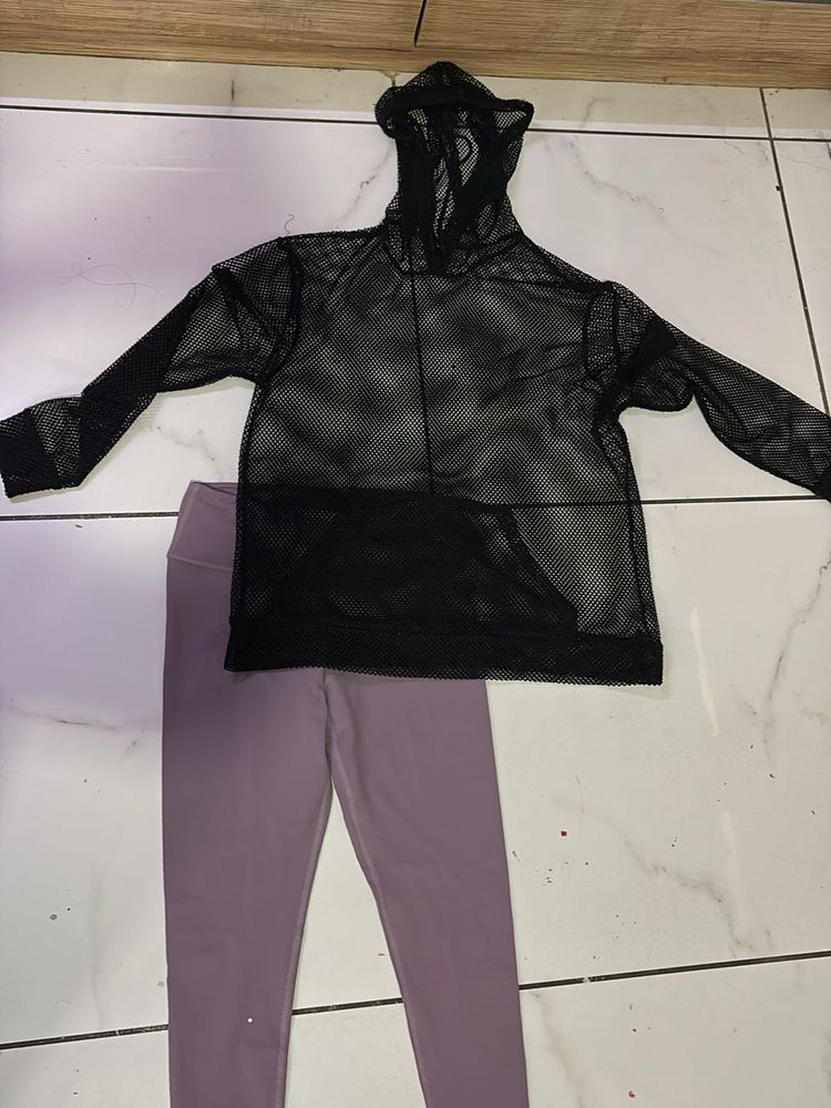 Mesh Hoodie &amp; Leggings Set