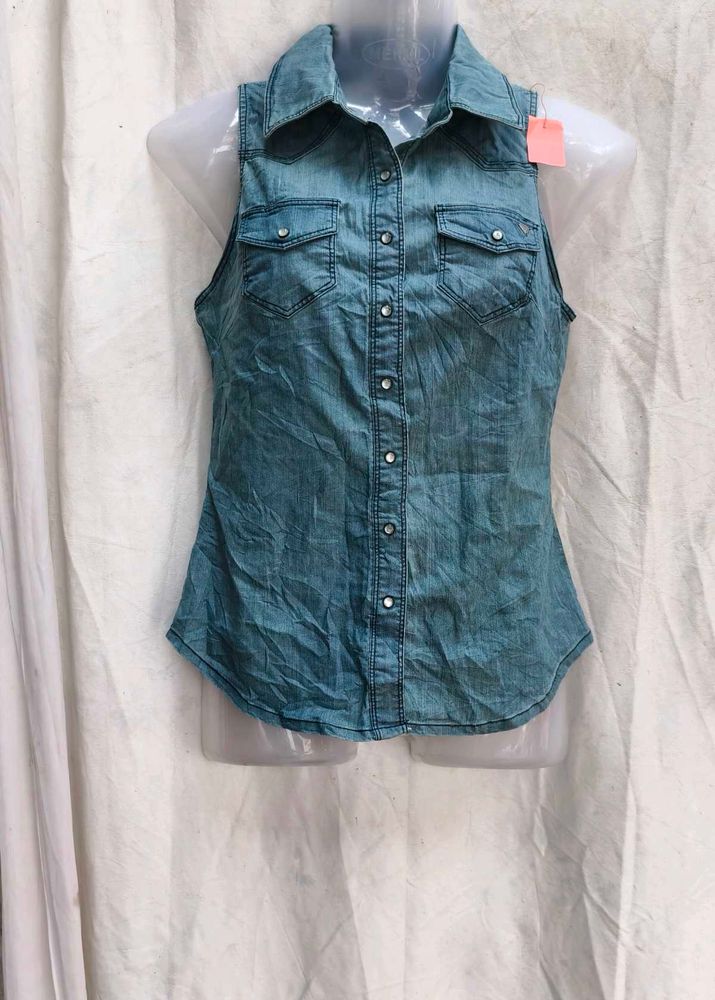 362711. Denim Sleeveless Top