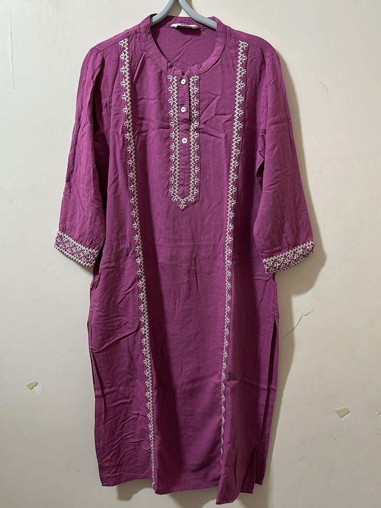 Max Rose Straight Kurtha