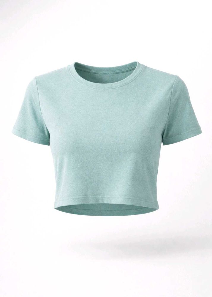 mint blue Cropped Tee