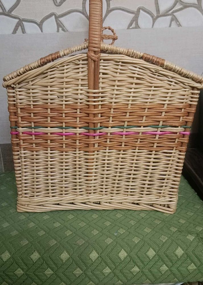Vintage Wicker Basket From Uttrakhand