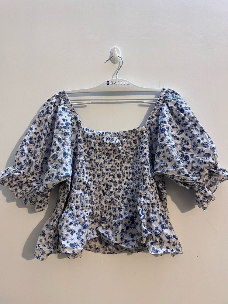 White Smocked Top