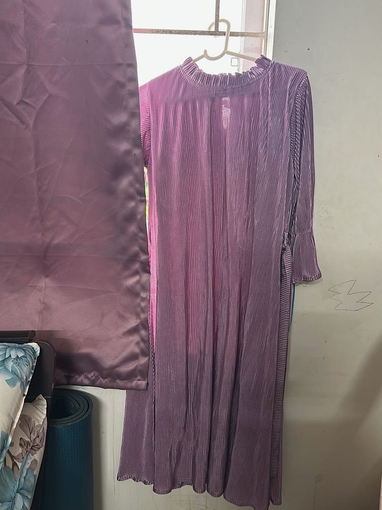 Pleated Purple Dress