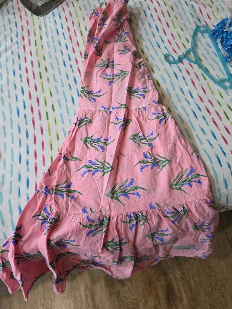 Pink Floral Dress skirt kurti