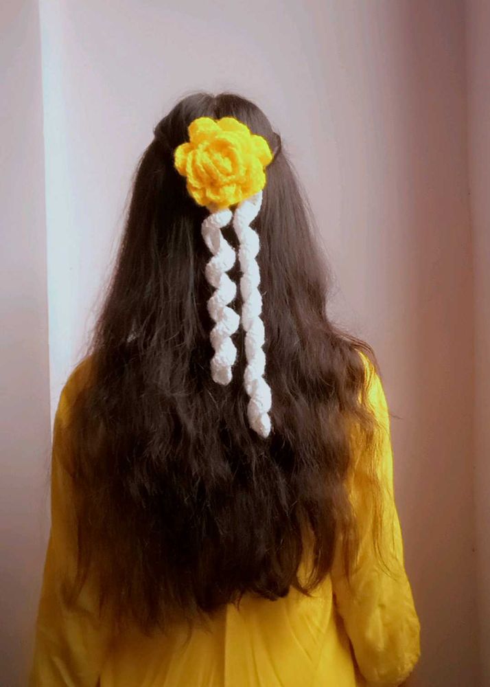 Handmade Crochet Rose Hairclip