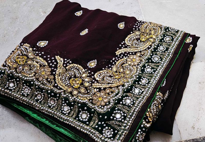 ❤️Beautiful Work Saree 💖 🥻