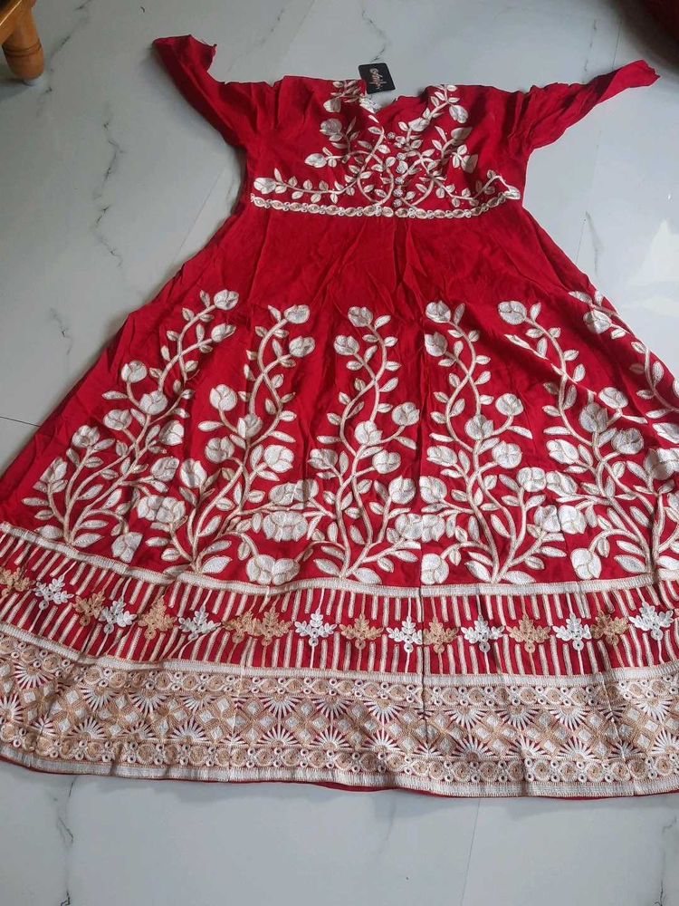 Red Embroidered Dress