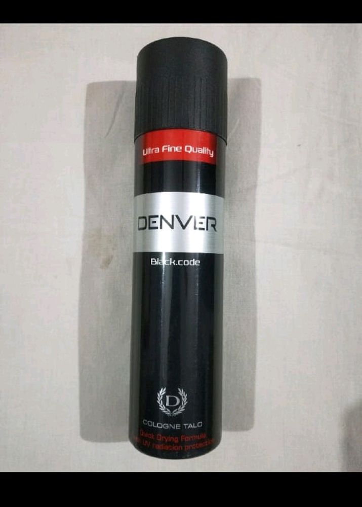 Denver Black Code Cologne Talc Face &amp; Body Powder