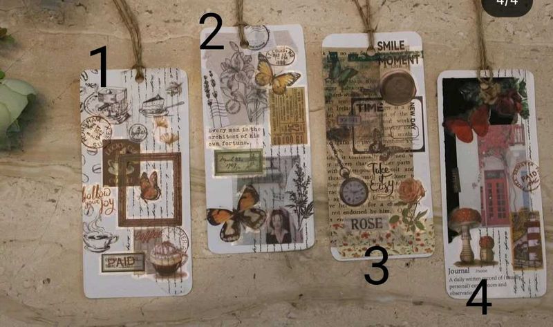 HANDCRAFTED SCRAPBOOK JOURNAL BOOKMARKS