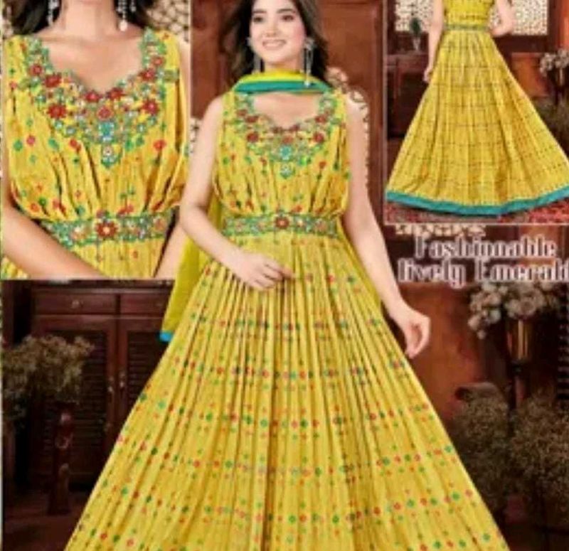 Elegant Yellow Ethnic Gown